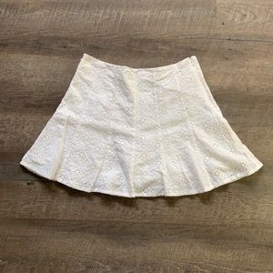 White mini skirt